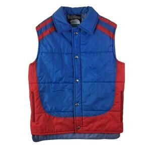 Vintage 70s Timber Ridge Snap Button Quilted Ski Marty McFly Puffer Vest Small